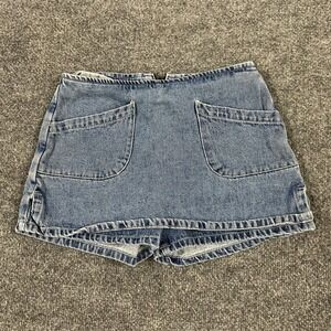 Gasoline Denim Shorts Womens Size 12 Blue Vintage Rear Zip Cotton High Waist